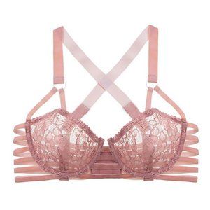 LONELY Lingerie LULU Pink Velvet Lace Bra 32B